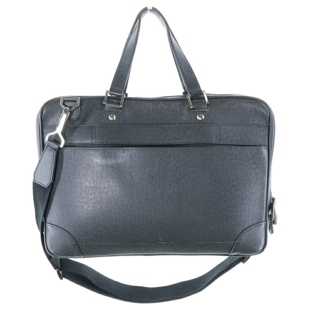 LOUIS VUITTON Taiga Alexander Ardoise Black Leather Business Bag Shoulder Black